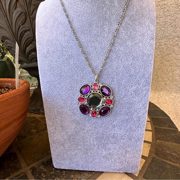 Hand Crafted Jewelry - Vintage - Pendant Necklace - Jeweled Sets in Purple, Lavender, Raspberry & Smoke